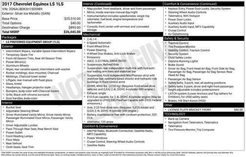 Silver Ice Metallic 2017 Chevrolet Equinox LS