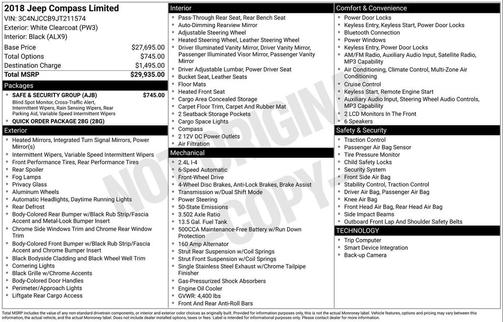 White Clearcoat 2018 Jeep Compass Limited