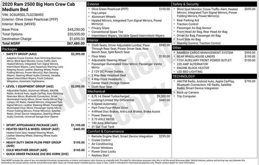 2020 RAM 2500 Big Horn Crew Cab 4x4 6'4' Box