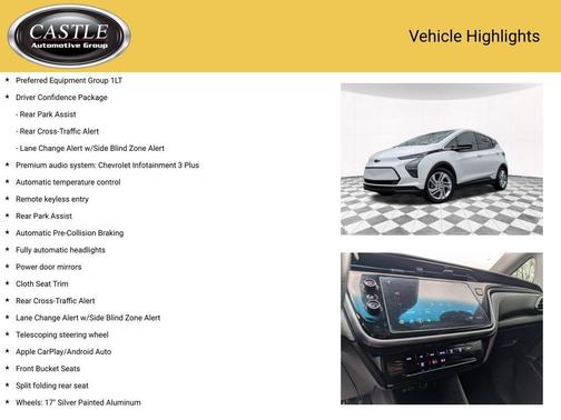 Summit White 2023 Chevrolet Bolt EV FWD 1LT