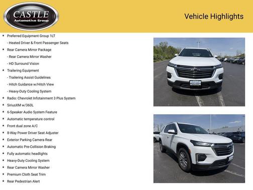Summit White 2023 Chevrolet Traverse LT Cloth
