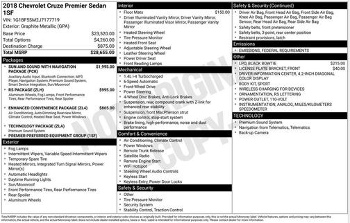 2018 Chevrolet Cruze Premier