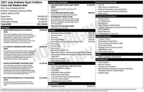 2021 Jeep Gladiator Sport S