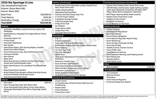 Ebony Black 2026 Kia Sportage X-Line
