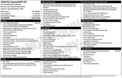 2026 Kia Carnival EX