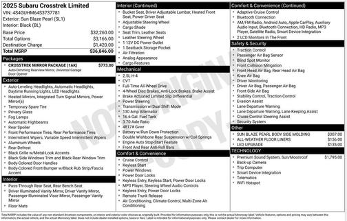 2025 Subaru Crosstrek Limited
