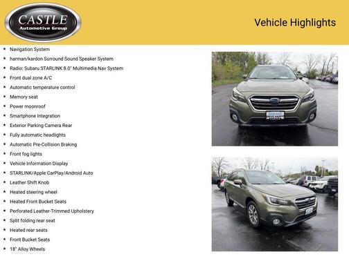 Wilderness Green Metallic 2019 Subaru Outback 2.5i Touring