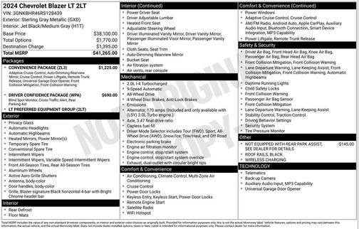 Sterling Gray Metallic 2024 Chevrolet Blazer 2LT