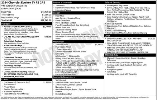 Black 2024 Chevrolet Equinox EV RS
