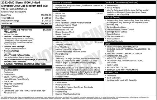 Onyx Black 2022 GMC Sierra 1500 Elevation