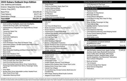 2023 Subaru Outback Onyx Edition