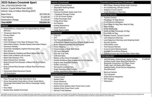 2023 Subaru Crosstrek Sport
