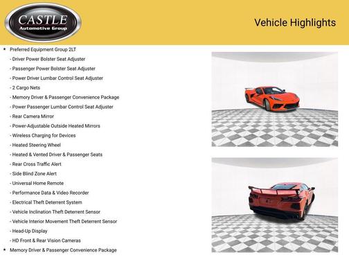 2020 Chevrolet Corvette Stingray w/2LT