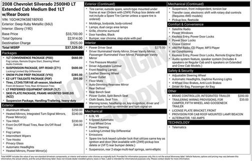 2008 Chevrolet Silverado 2500 LT1 H/D Extended Cab