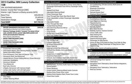 2013 Cadillac SRX Luxury Collection