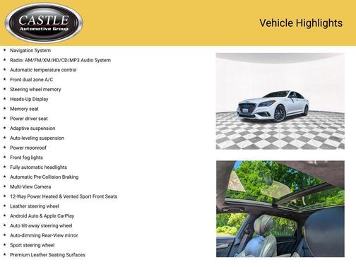 Casablanca White 2018 Genesis G80 3.3T Sport