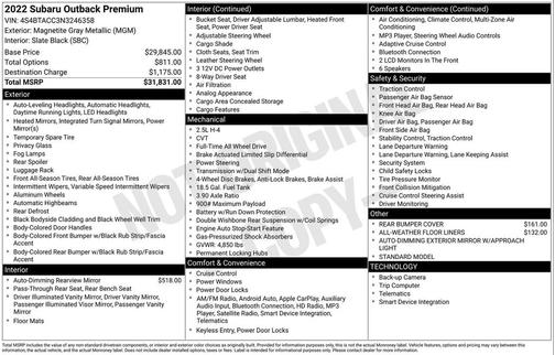 2022 Subaru Outback Premium