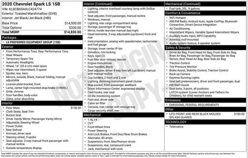 2020 Chevrolet Spark LS