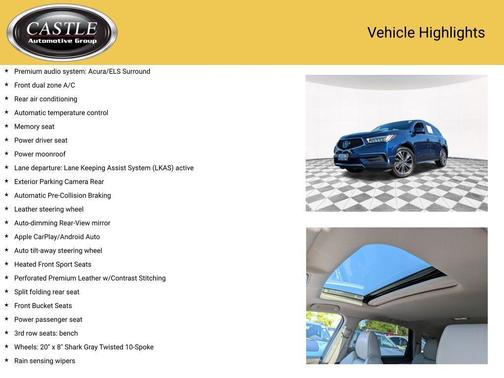 Fathom Blue Pearl 2020 Acura MDX 3.5L w/Technology Package