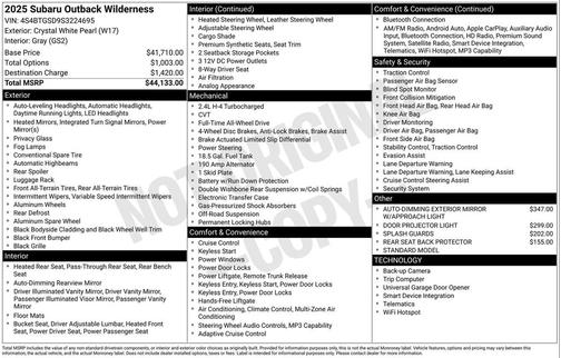 2025 Subaru Outback Wilderness