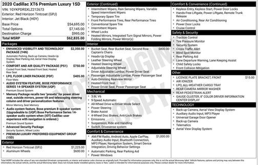2020 Cadillac XT6 Premium Luxury AWD