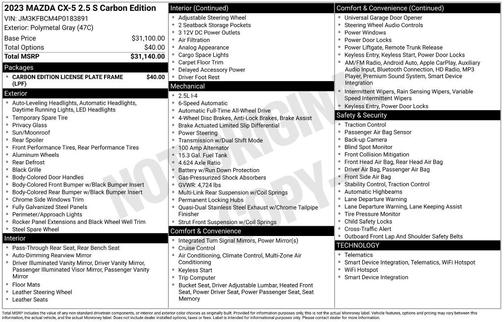 2023 Mazda CX-5 2.5 S Carbon Edition