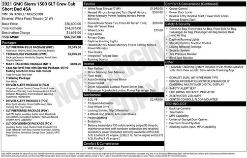 White Frost Tricoat 2021 GMC Sierra 1500 SLT