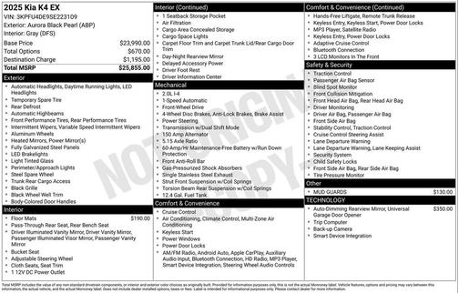 2025 Kia K4 EX