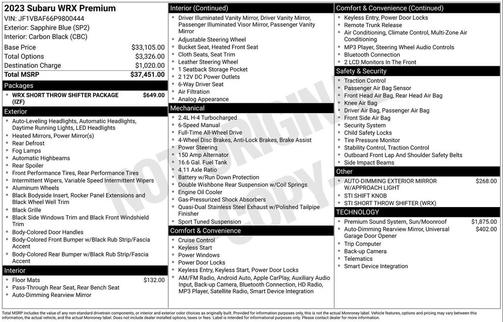 2023 Subaru WRX Premium