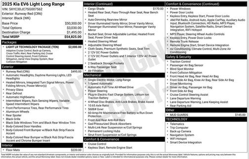 Runway Red 2025 Kia EV6 Light Long Range