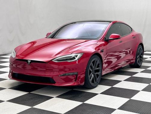 Red Multi-Coat 2022 Tesla Model S Plaid