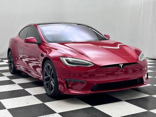 Red Multi-Coat 2022 Tesla Model S Plaid