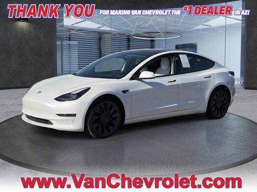 White 2021 Tesla Model 3 Performance