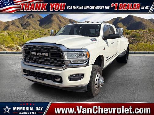 Pearl White 2021 RAM 3500 Limited Mega Cab 4x4 6'4' Box