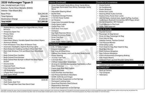 2020 Volkswagen Tiguan 2.0T S
