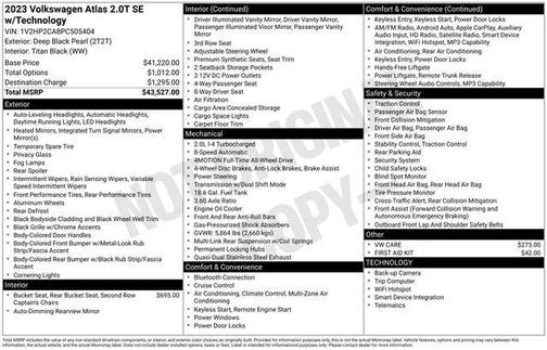 2023 Volkswagen Atlas 2.0T SE