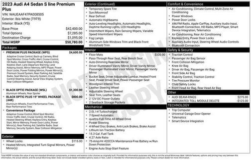 2023 Audi A4 45 S line Premium Plus