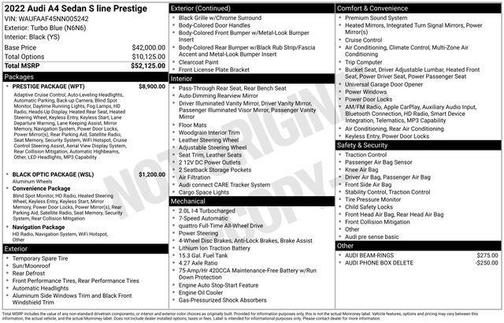 2022 Audi A4 45 S line Prestige