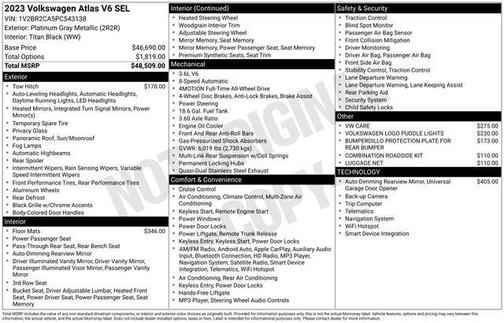 2023 Volkswagen Atlas 3.6L SEL