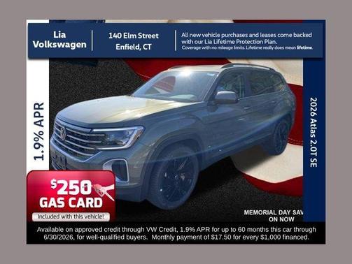 Green 2026 Volkswagen Atlas 2.0T SE W/TECHNOLOGY