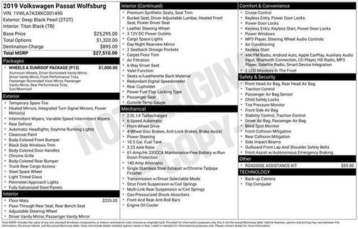 2019 Volkswagen Passat 2.0T Wolfsburg