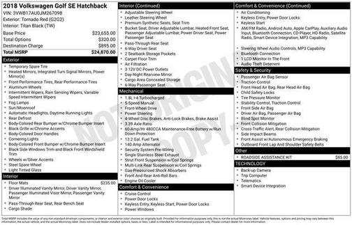 2018 Volkswagen Golf TSI SE