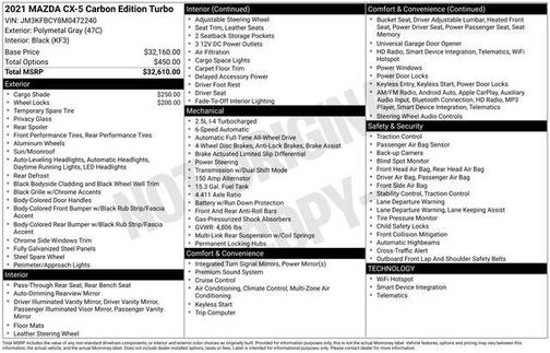 2021 Mazda CX-5 Carbon Edition Turbo