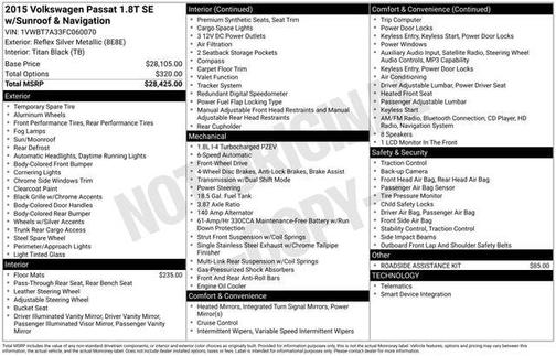 2015 Volkswagen Passat 1.8T Auto SE