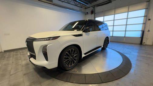 Radiant White/Black Obsidian 2025 INFINITI QX80 AUTOGRAPH AWD