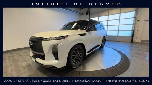 Radiant White/Black Obsidian 2025 INFINITI QX80 AUTOGRAPH AWD