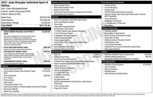 2021 Jeep Wrangler Unlimited Sport