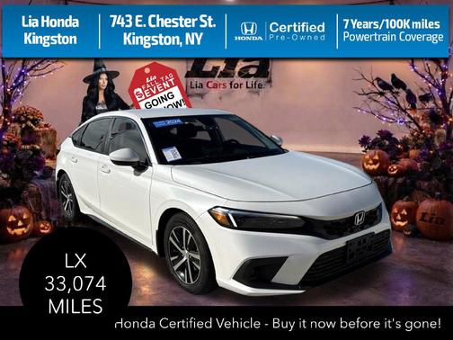 Platinum White Pearl 2024 Honda Civic LX