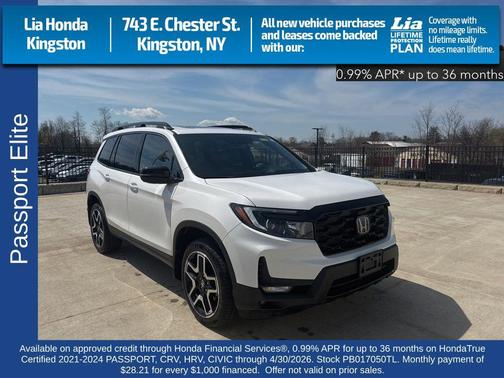 Platinum White Pearl 2023 Honda Passport AWD Elite