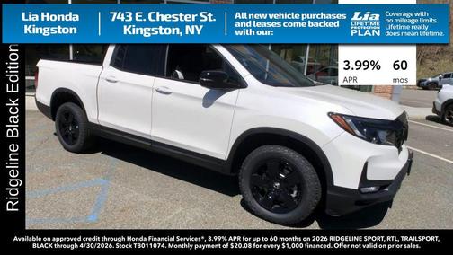 Platinum White Pearl 2026 Honda Ridgeline Black